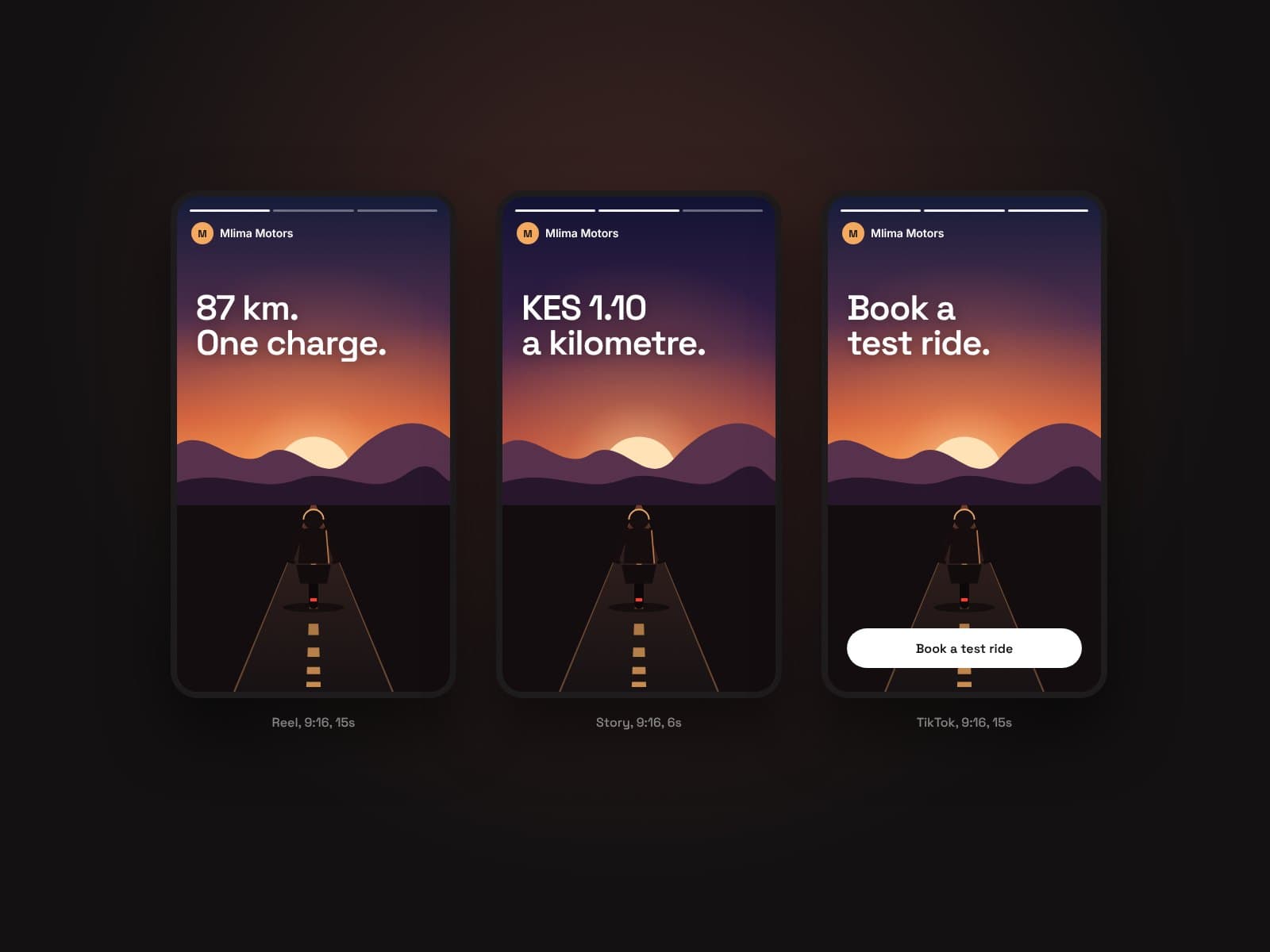 Three vertical social cut-downs of the launch film for reels, stories and TikTok